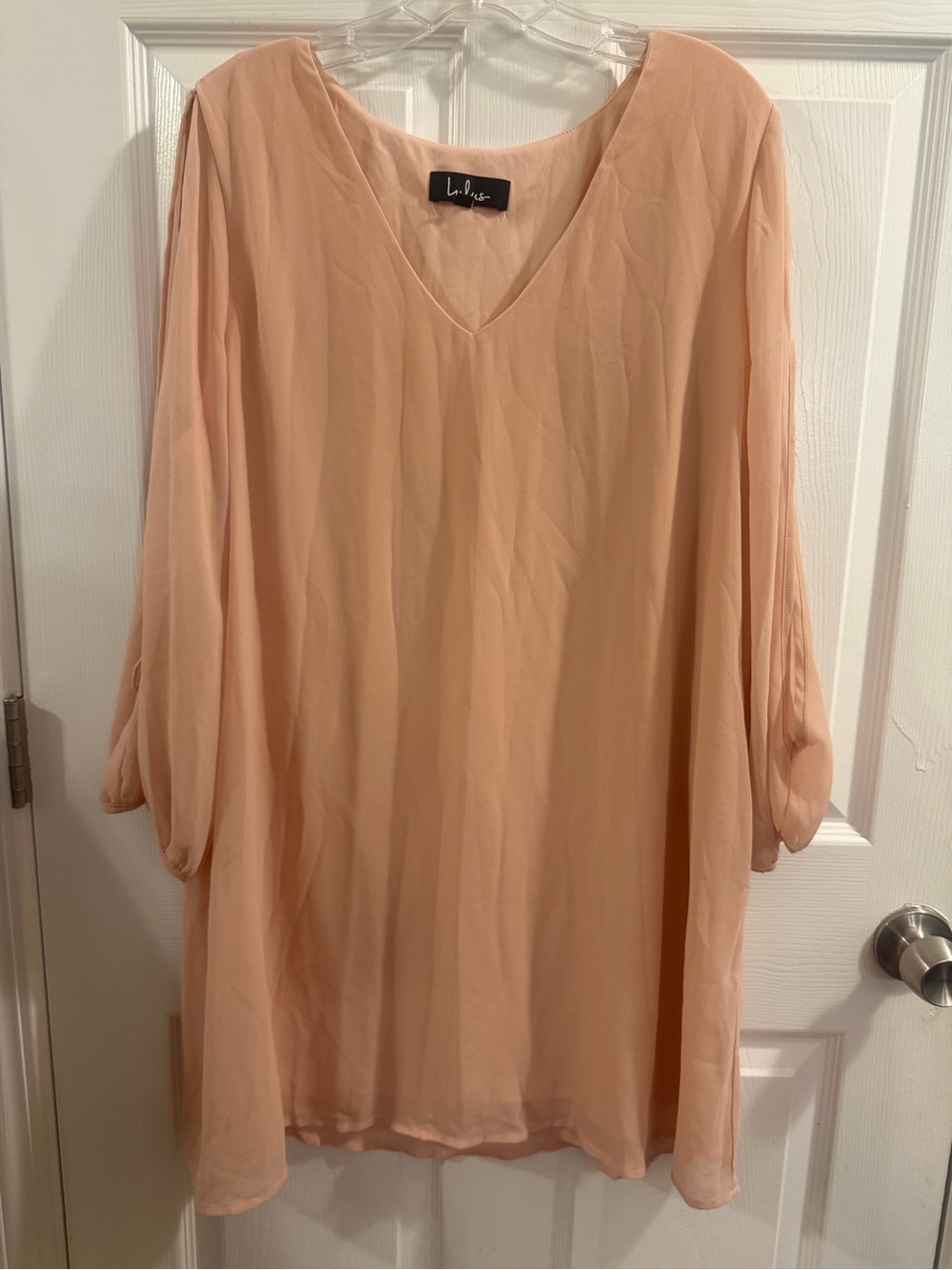 Lulus Peach V-Neck Shift Dress